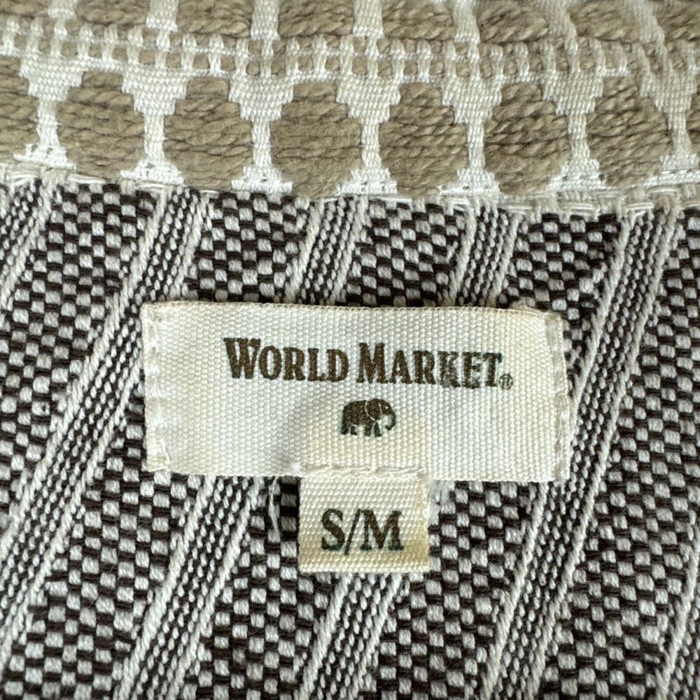 World‎ Market Woven Tapestry Jacket Women's S/M White Tan Blue Lagenlook (0985) - Picture 2 of 12